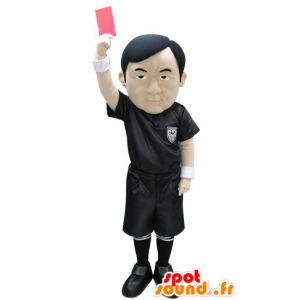 Mascotte d'homme, d'arbitre asiatique habillé en noir - MASFR031311 - Mascottes Homme