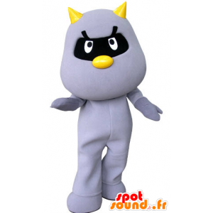 Gato mascote roxo com chifres amarelos - MASFR031312 - Mascotes gato