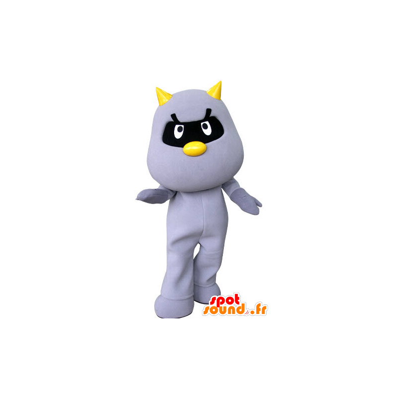 Gato mascote roxo com chifres amarelos - MASFR031312 - Mascotes gato