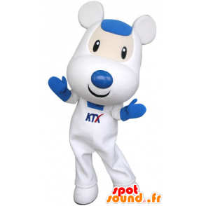 Blanco y azul de la mascota del ratón, lindo y entrañable - MASFR031315 - Mascota del ratón