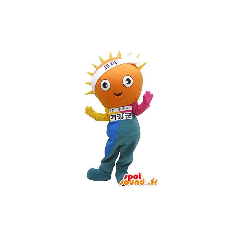 Maskot slunce s barevnými oblečení - MASFR031318 - Neutajované Maskoti