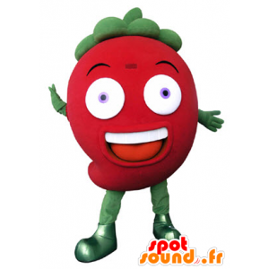 Mascot rote und grüne Erdbeere, Riese - MASFR031322 - Obst-Maskottchen