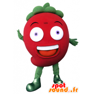 Vermelho da mascote e morango verde, gigante - MASFR031322 - frutas Mascot