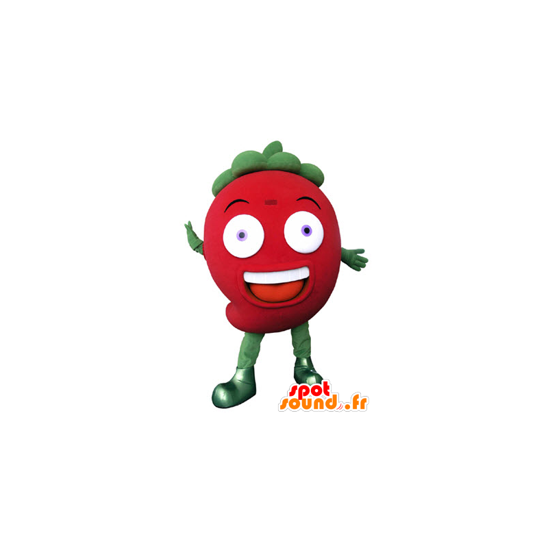 Mascot rode en groene aardbei, reuze - MASFR031322 - fruit Mascot