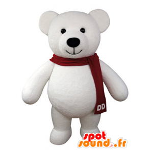 Polar Bear Mascot met een rode sjaal - MASFR031326 - Bear Mascot