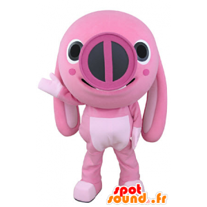 Mascotte de cochon, d'animal rose avec de grandes oreilles - MASFR031333 - Mascottes Cochon