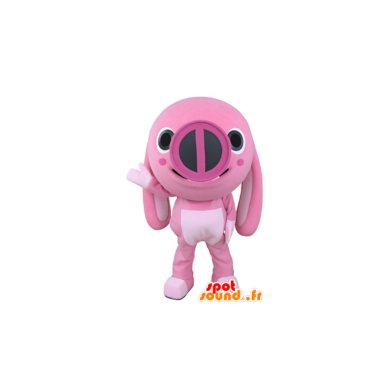Gris maskot, rosa dyr med store ører - MASFR031333 - Pig Maskoter