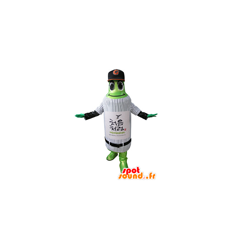 Mascotte de bouteille verte en tenue de sport - MASFR031338 - Mascotte sportives