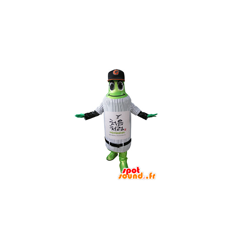Grön flaskmaskot i sportkläder - Spotsound maskot Grön flaskmaskot i sportkläder - Spotsound maskot