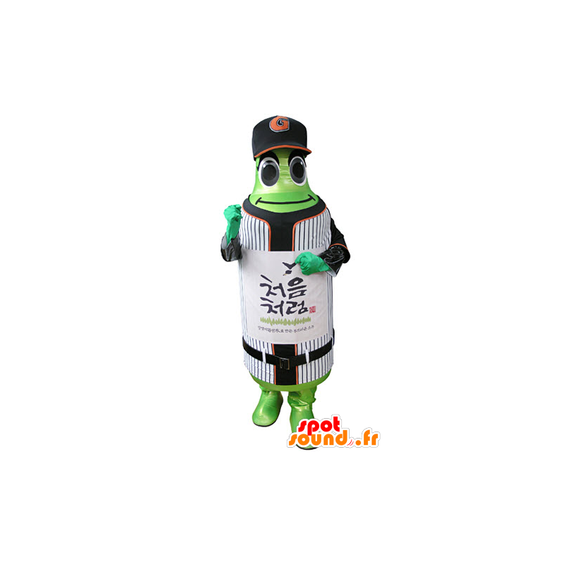 Mascotte de bouteille verte en tenue de sport - MASFR031339 - Mascotte sportives