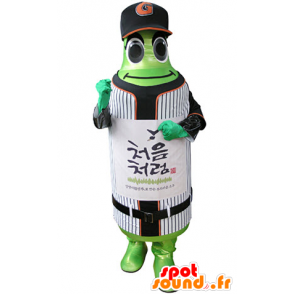 Mascotte de bouteille verte en tenue de sport - MASFR031339 - Mascotte sportives