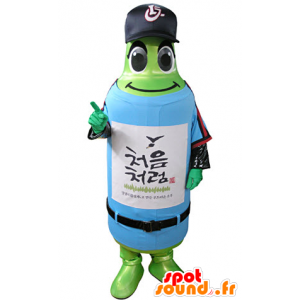 Mascotte de bouteille verte en tenue de sport - MASFR031340 - Mascotte sportives