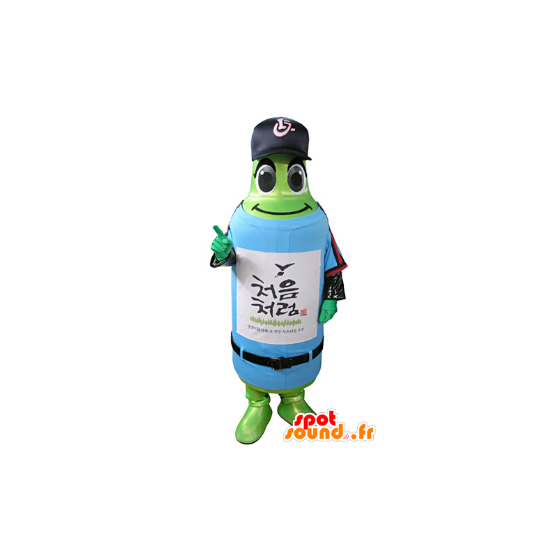 Botella de la mascota verde en ropa deportiva - MASFR031340 - Mascota de deportes