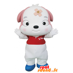 Puppy mascotte, roze en witte hond - MASFR031342 - Dog Mascottes