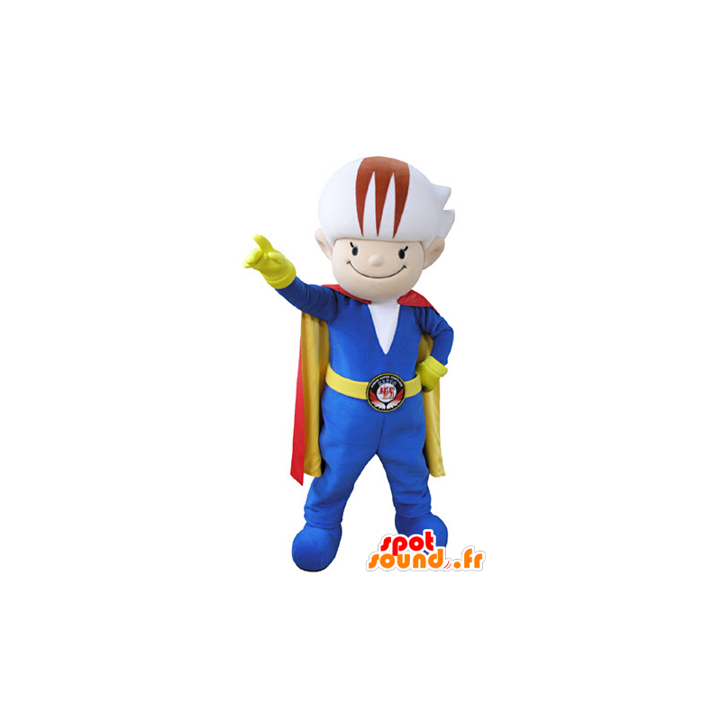 Mascotte de bonhomme coloré avec une combinaison et une cape - MASFR031343 - Mascottes Homme