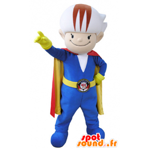 Mascotte de bonhomme coloré avec une combinaison et une cape - MASFR031343 - Mascottes Homme