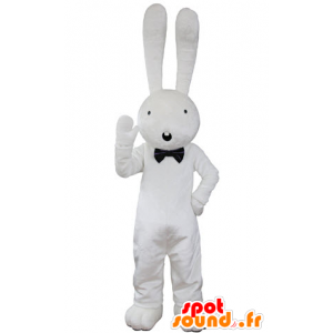 Grande mascotte coniglio bianco con stupore - MASFR031345 - Mascotte coniglio