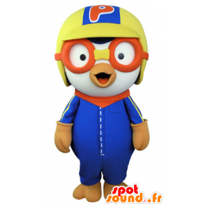 Bird mascot with headphones and aviator sunglasses - MASFR031348 - Mascot of birds