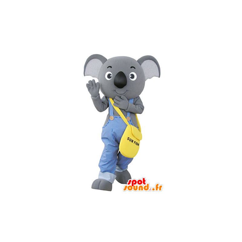 Mascote coala cinza vestido de macacão - MASFR031352 - Koala Mascotes