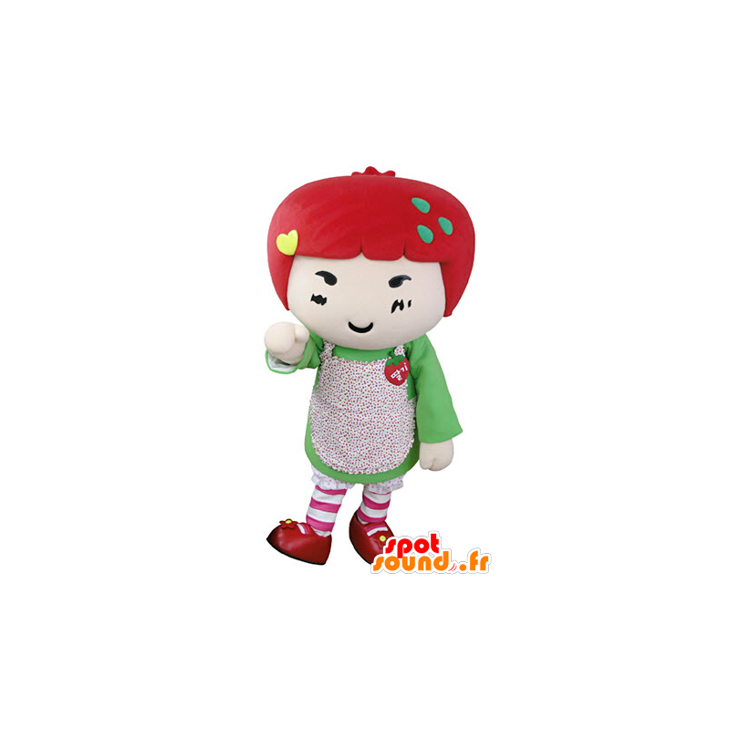 Mascot meisje met rood haar. Strawberry Mascot - MASFR031353 - Mascottes Boys and Girls