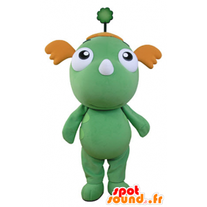 Mascotte de dragon vert et orange. Mascotte verte - MASFR031356 - Mascotte de dragon