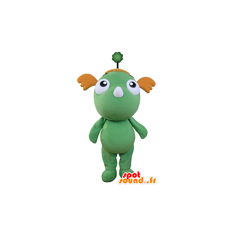 Mascotte de dragon vert et orange. Mascotte verte - MASFR031356 - Mascotte de dragon