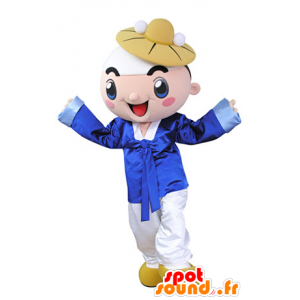 Jongen glimlachend mascotte gekleed in traditionele kleding - MASFR031358 - Mascottes Boys and Girls