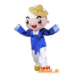 Menino mascote sorrindo vestida em trajes tradicionais - MASFR031358 - Mascotes Boys and Girls