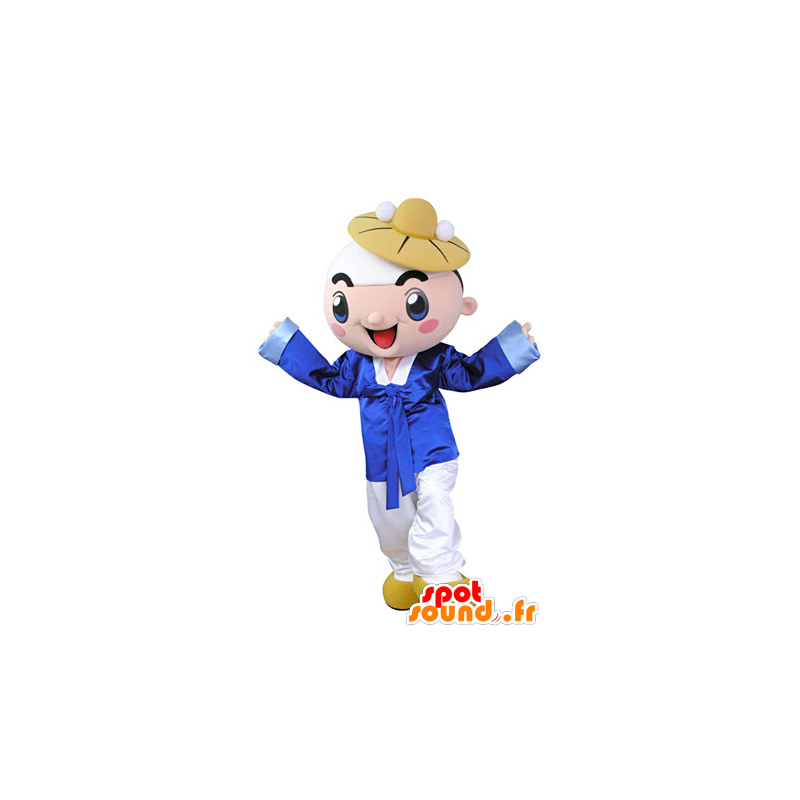 Menino mascote sorrindo vestida em trajes tradicionais - MASFR031358 - Mascotes Boys and Girls