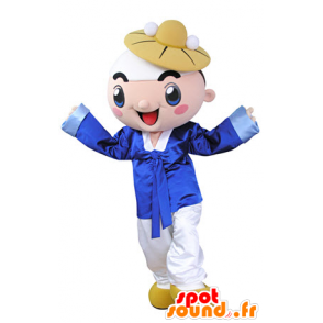 Jongen glimlachend mascotte gekleed in traditionele kleding - MASFR031358 - Mascottes Boys and Girls