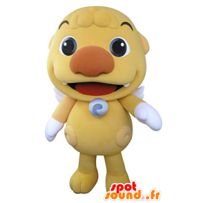 Mascot of little yellow monster with white wings - MASFR031359 - Monsters mascots