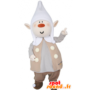 Kobold Maskottchen plump, mit spitzen Ohren und einer Kappe - MASFR031364 - Weihnachten-Maskottchen