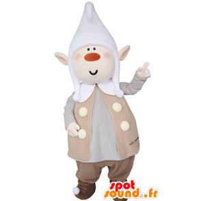 Leprechaun mascotte grassoccio, con le orecchie a punta e un cappuccio - MASFR031364 - Mascotte di Natale