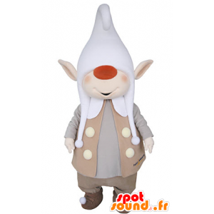 Kabouter mascotte met spitse oren en een large cap - MASFR031365 - Kerstmis Mascottes