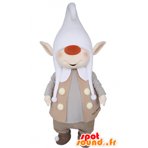 Krasnoludek maskotka ze spiczastymi uszami i dużej czapce - MASFR031365 - Boże Maskotki