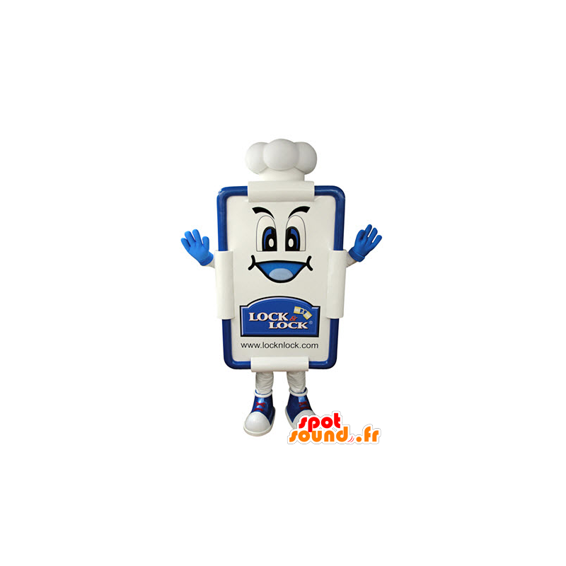 Mascot tafel wit en blauw, restaurant kaart - MASFR031368 - mascottes objecten