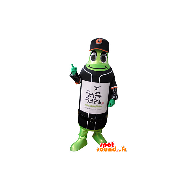 Groene fles mascotte in sportkleding - MASFR031370 - sporten mascotte