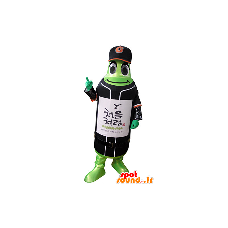 Mascotte de bouteille verte en tenue de sport - MASFR031370 - Mascotte sportives