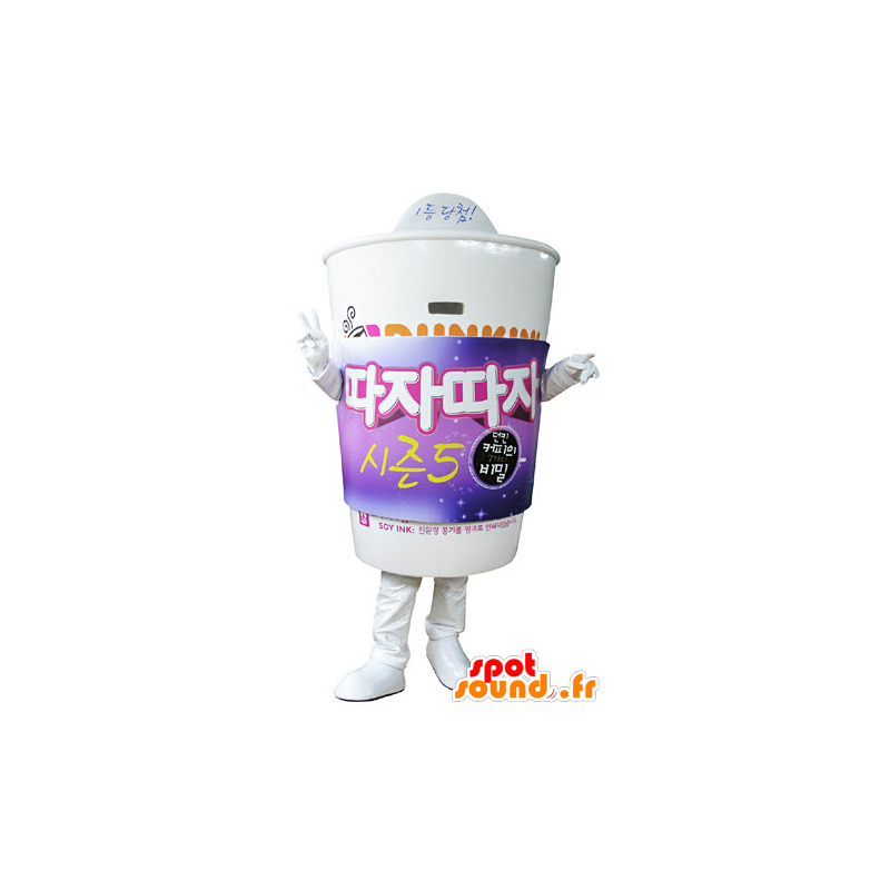 Paper cup mascot. drink mascot - MASFR031378 - Mascots of objects
