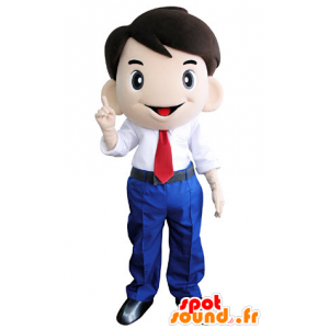 La mascota del hombre sonriente en un traje y corbata - MASFR031381 - Mascotas humanas