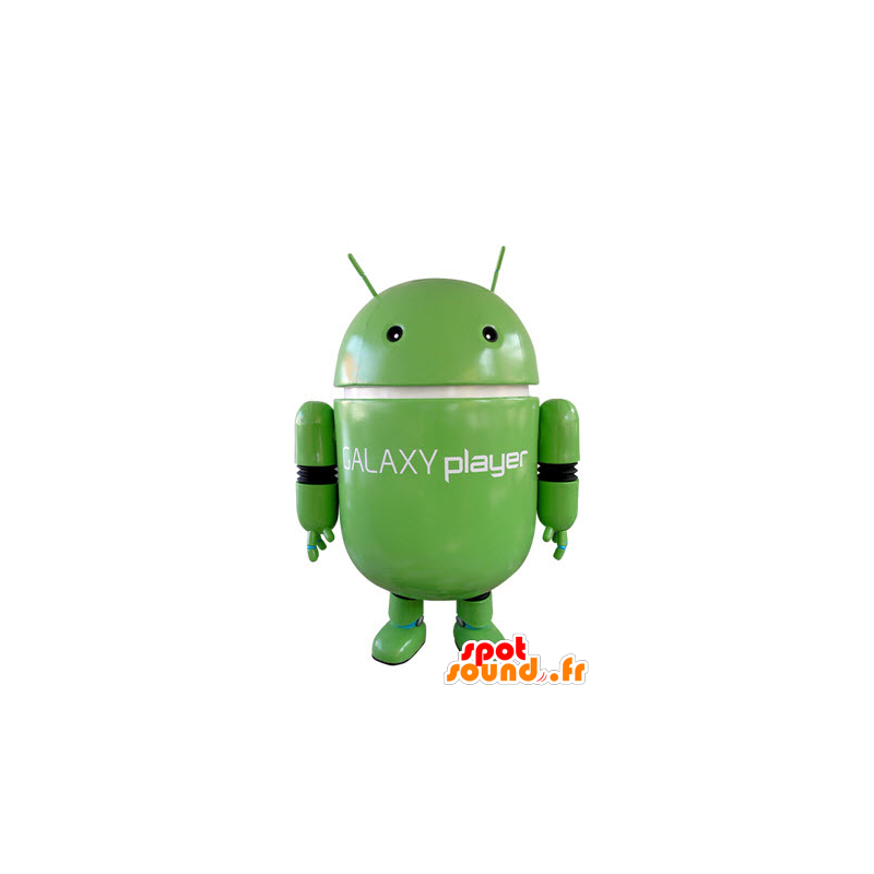 Grøn robot maskot. Android maskot - Spotsound maskot kostume