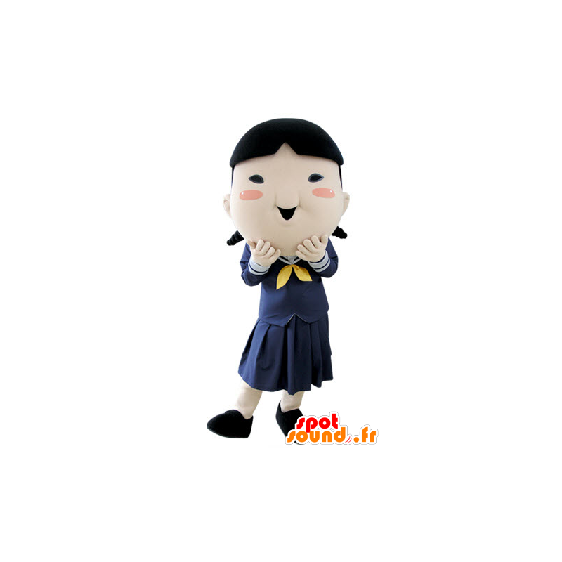 Mascot colegial, menina de uniforme marrom - MASFR031389 - Mascotes Boys and Girls