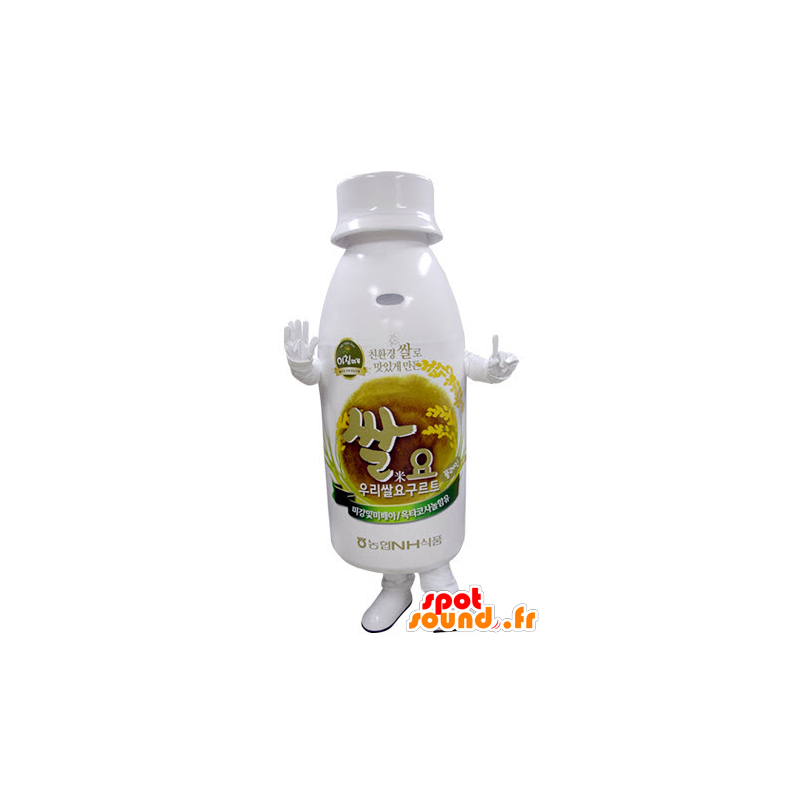 Hvit plastflaske maskot - MASFR031390 - Maskoter Flasker