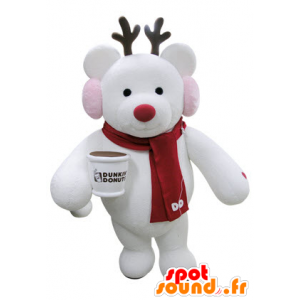 Christmas reindeer mascot with a scarf - MASFR031392 - Christmas mascots