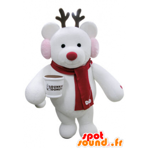 Jule reinsdyr maskot med et skjerf - MASFR031392 - jule~~POS TRUNC