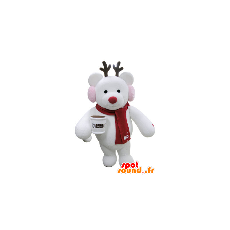 Jule reinsdyr maskot med et skjerf - MASFR031392 - jule~~POS TRUNC