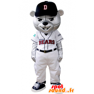Grizzlies mascote vestida no equipamento de beisebol - MASFR031393 - mascote do urso