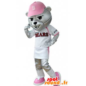 Grisáceos de la mascota del equipo de béisbol vestidos de - MASFR031394 - Oso mascota