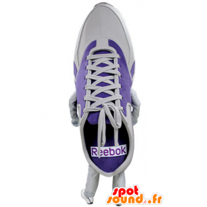 Mascot zapato púrpura y blanco. Mascota del baloncesto - MASFR031396 - Mascotas de objetos