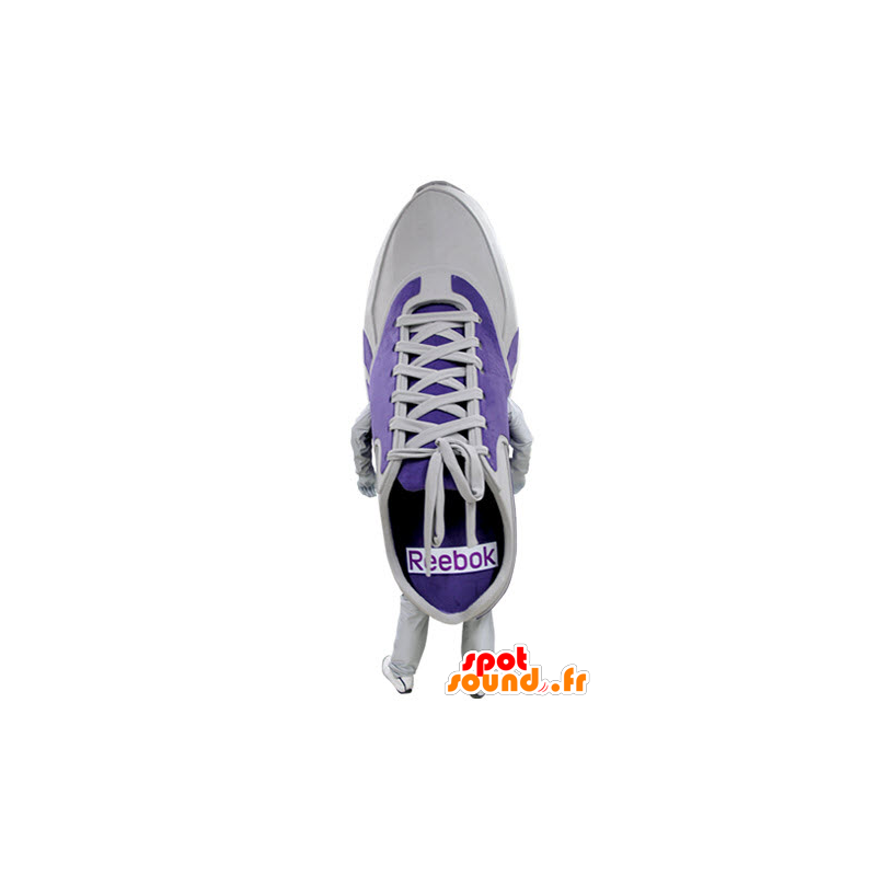 Mascot zapato púrpura y blanco. Mascota del baloncesto - MASFR031396 - Mascotas de objetos